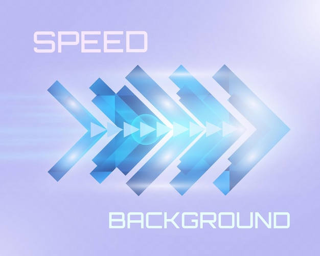 Fondo de velocidad futurista con flechas brillantes y desenfoque de movimiento concepto de tecnología abstracta digital