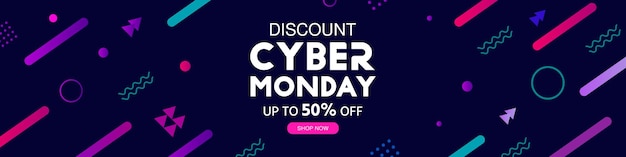 Fondo de venta de descuento de banner de lunes cibernético