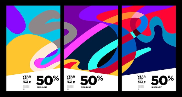 Fondo de venta de fin de año abstracto colorido vector 2023