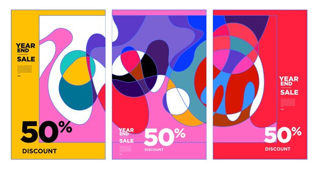 Fondo de venta de fin de año abstracto colorido vector 2023