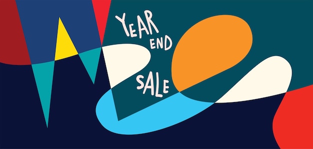 Fondo de venta de fin de año abstracto colorido vector 2023