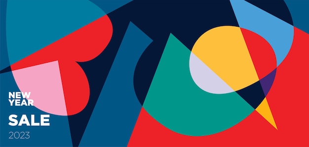 Fondo de venta de fin de año abstracto colorido vector 2023