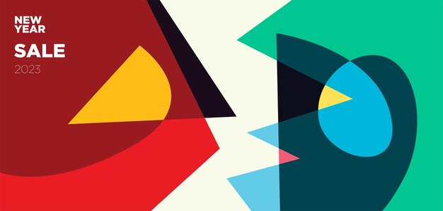 Fondo de venta de fin de año abstracto colorido vector 2023