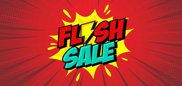 Fondo de venta flash en estilo cómic