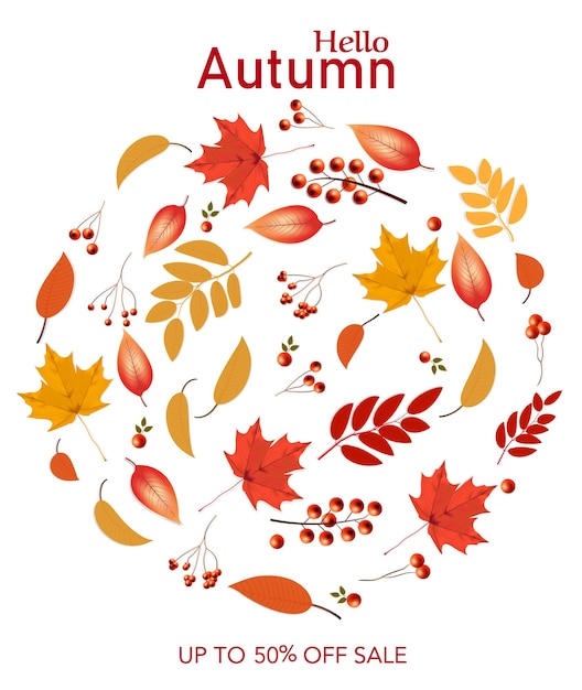Fondo de venta de hojas de colores de otoño