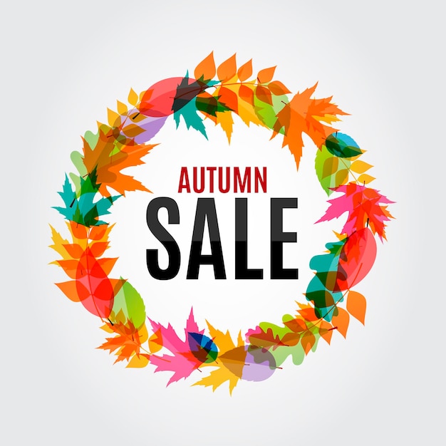 Fondo de venta de hojas de otoño ilustración vectorial EPS10