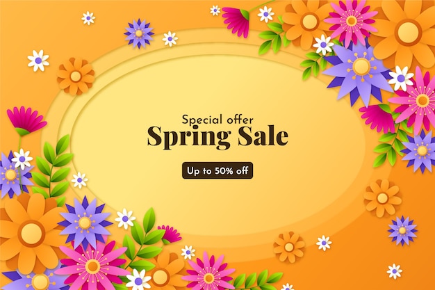 El fondo de la venta de primavera de estilo papel