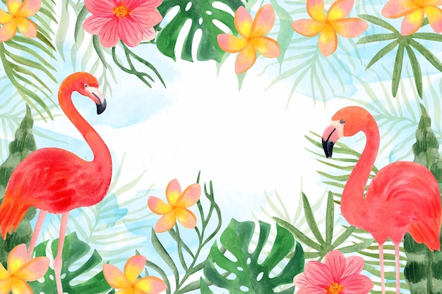 Fondo de verano acuarela pintado a mano