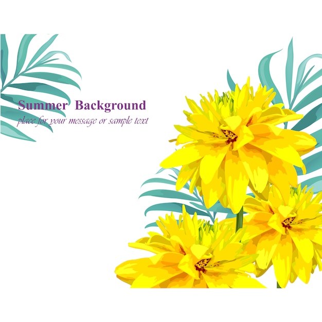 Fondo de verano con diseño floral