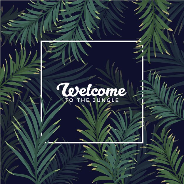 Fondo de verano de hojas de selva
