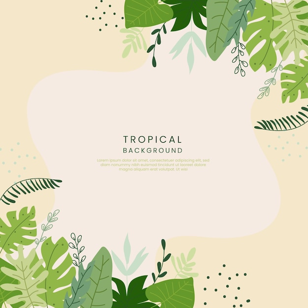 fondo de verano con hojas tropicales