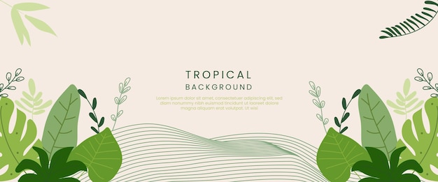 Fondo de verano con hojas tropicales