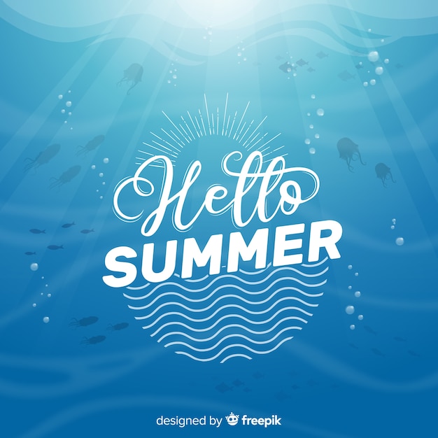 Vector fondo verano lettering