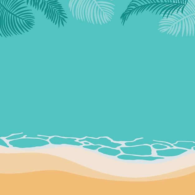 Vector fondo de verano con palmeras de coco en la playa