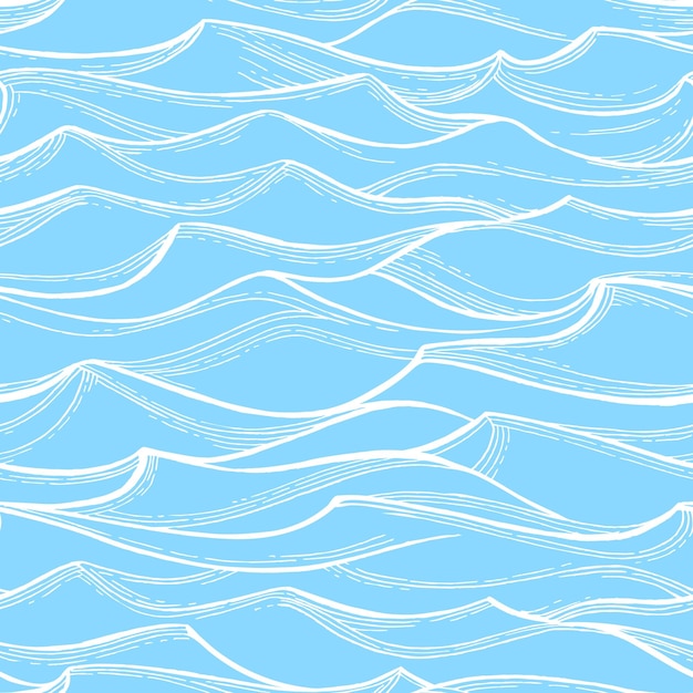 Vector fondo de verano de patrones sin fisuras de las olas del mar