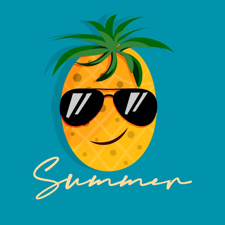 fondo de verano con piña para su diseño de camiseta de arte y diseño web eps 10