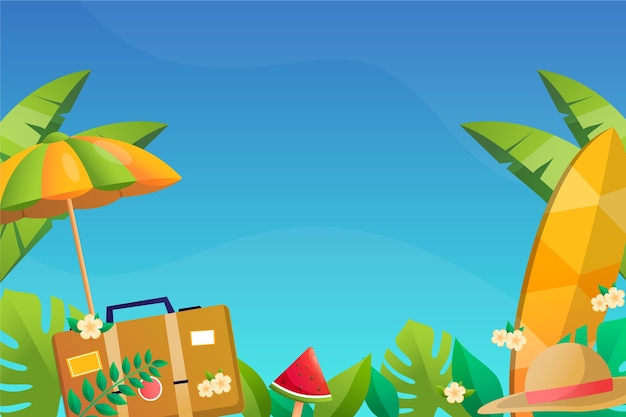 Fondo de verano tropical con gradiente
