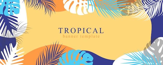 Fondo de verano tropical hermoso dibujado a mano