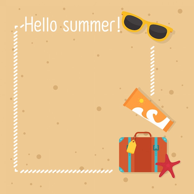 Fondo de verano Vector de tarjeta de verano con copyspace