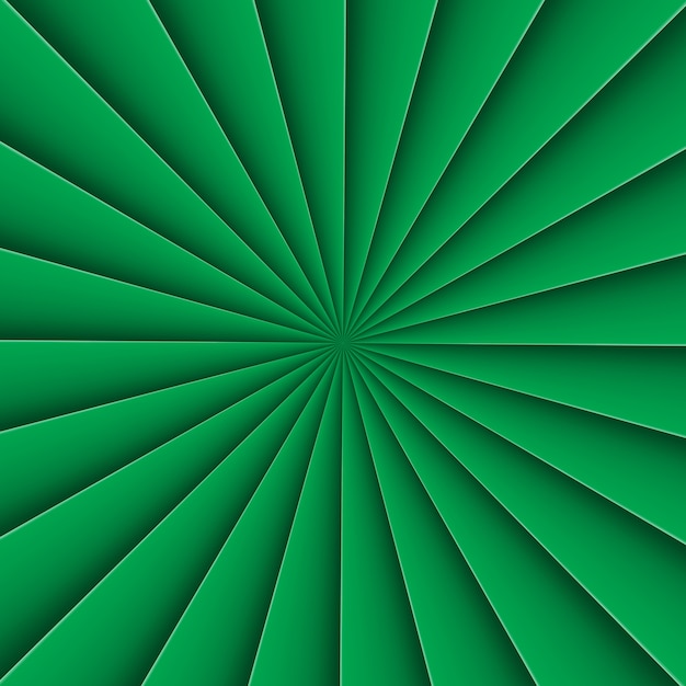 Fondo verde en abanico de forma abstracta con línea de flexión