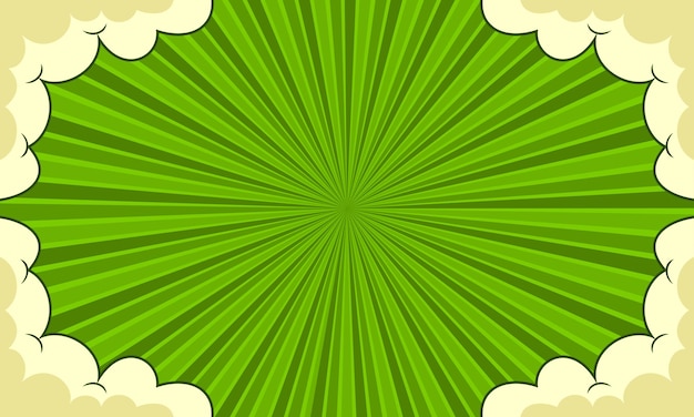 Vector fondo verde abstracto cómico con marco de nube