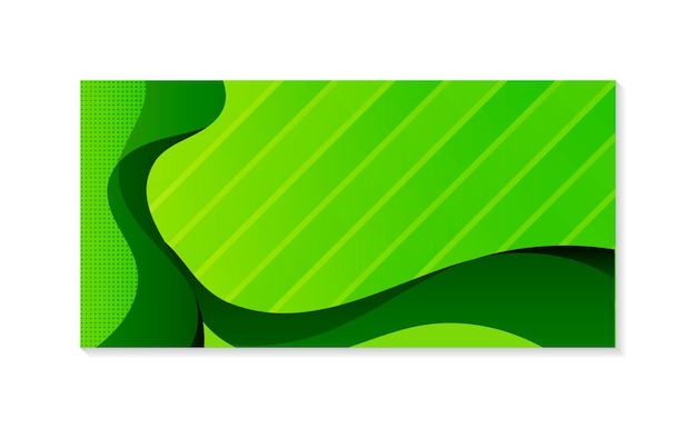 Fondo verde abstracto con elegantes ondas y semitonos
