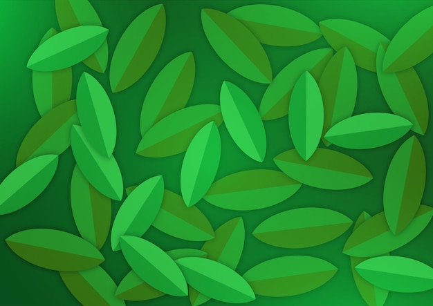 Fondo verde abstracto con hojas