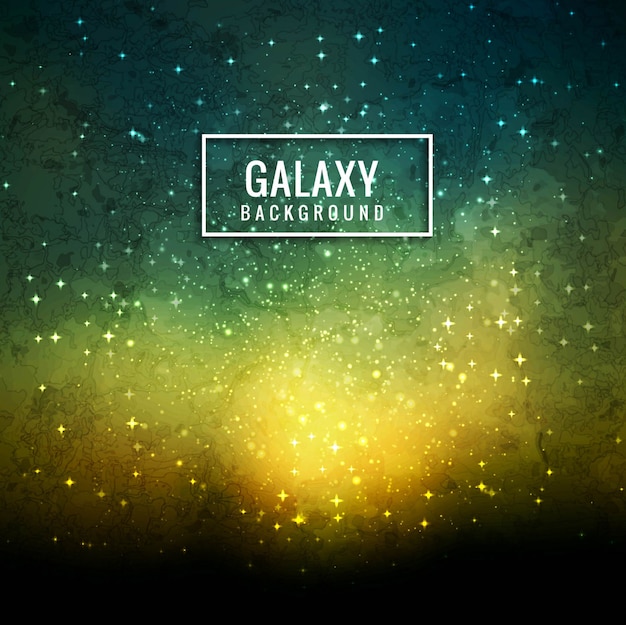 Vector fondo verde y amarillo de galaxia