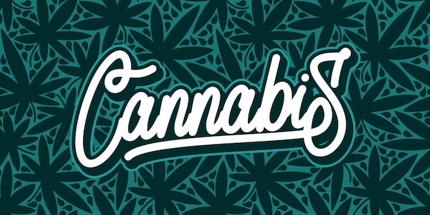 Un fondo verde y azul con las palabras cannabis