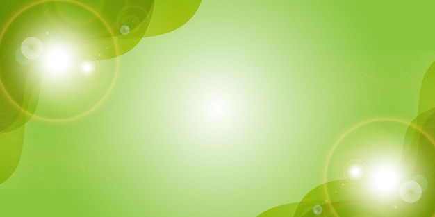 un fondo verde con círculos amarillos y verdes y el sol brillando a través de las nubes