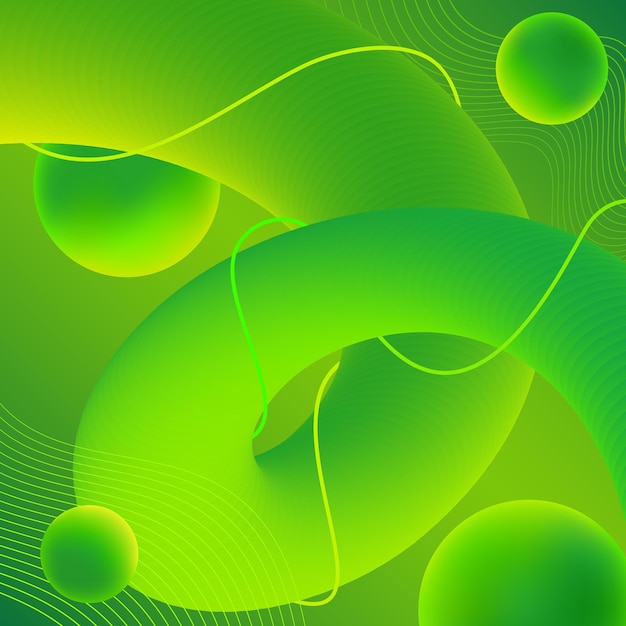 un fondo verde con círculos como círculos y líneas