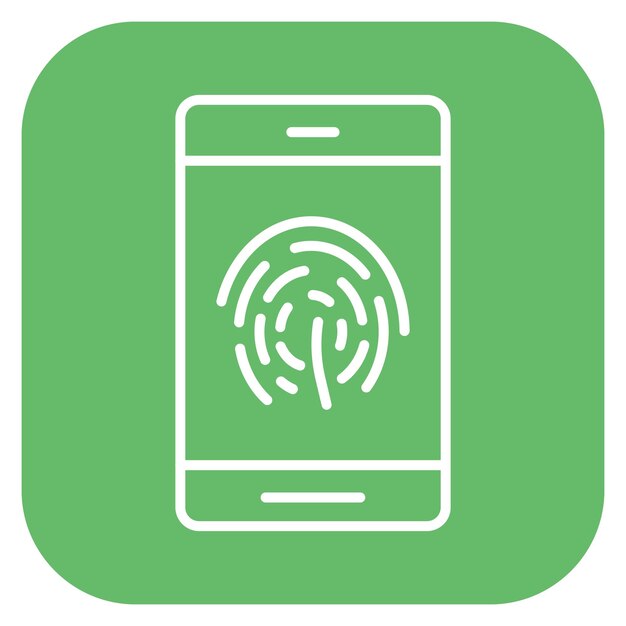 Vector un fondo verde con un contorno blanco de un teléfono con un dedo en el medio