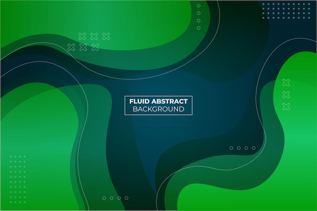 Fondo verde degradado fluido abstracto forma simple