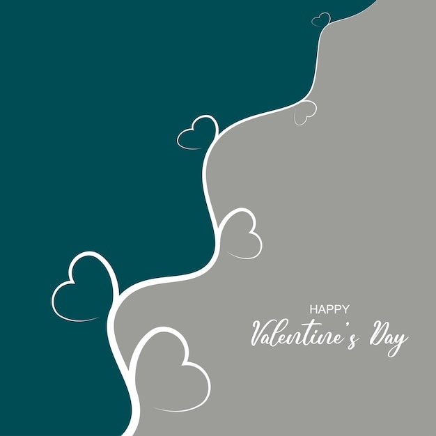 Vector fondo verde del día de san valentín con rama de corazón