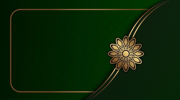 Fondo verde hermosa decoración dorada