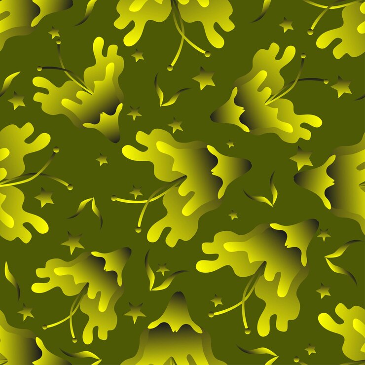 Vector un fondo verde con hojas amarillas y la palabra que amo en amarillo