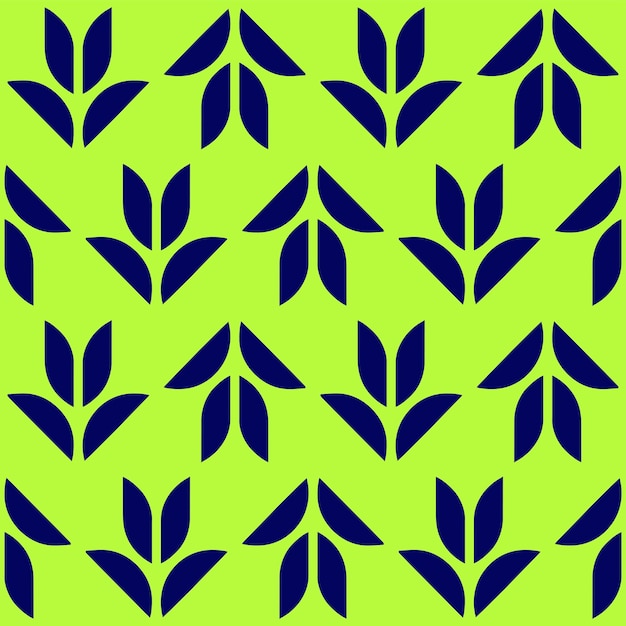 un fondo verde con hojas azules en él