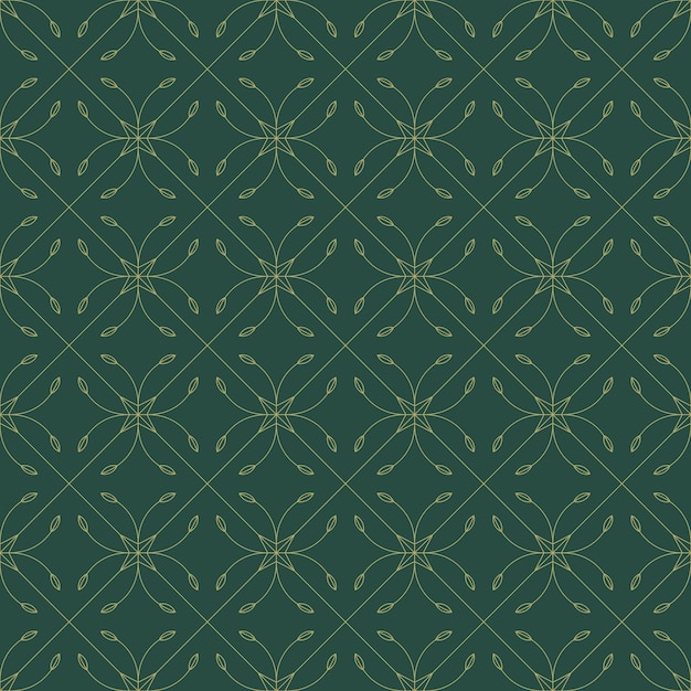un fondo verde con hojas de oro abstractas y un patrón sin costuras de lujo dorado