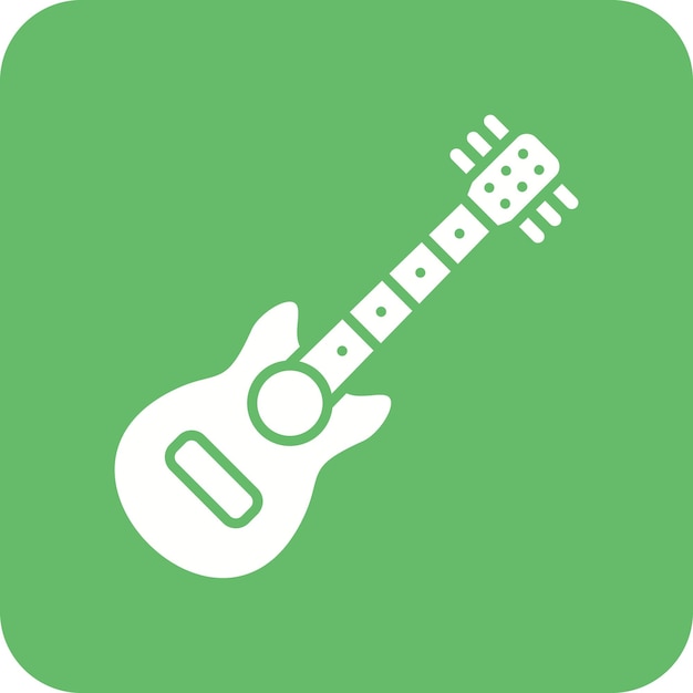Vector un fondo verde con una imagen de una guitarra y una foto de una guitarra