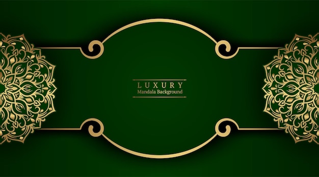 fondo verde de lujo con mandala de oro
