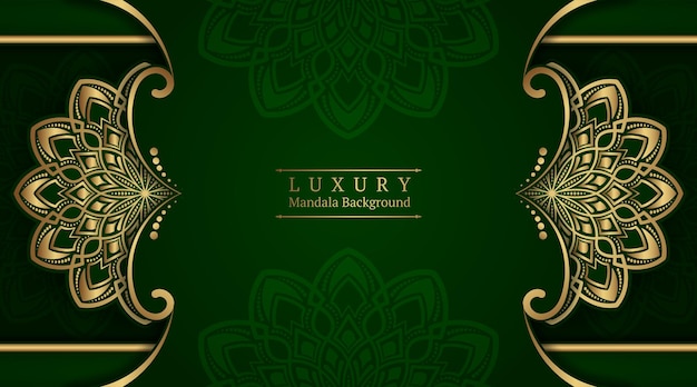 fondo verde de lujo con ornamento de mandala