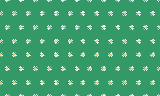 Un fondo verde con margaritas blancas.