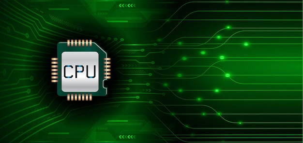 Vector un fondo verde y negro con una cpu.