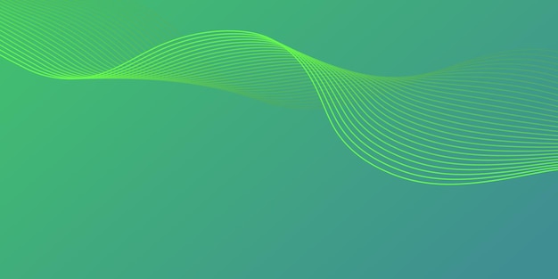 Fondo verde de onda suave líneas de movimiento de flujo de negocios simples fondo verde con flujo dinámico