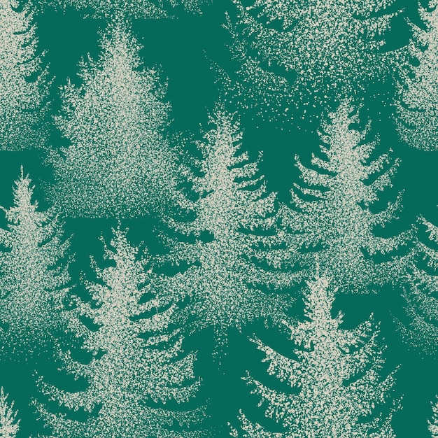 un fondo verde con un patrón de abetos