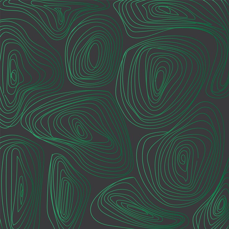 un fondo verde con un patrón de círculos y líneas