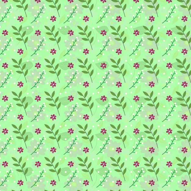 un fondo verde con una planta y flores