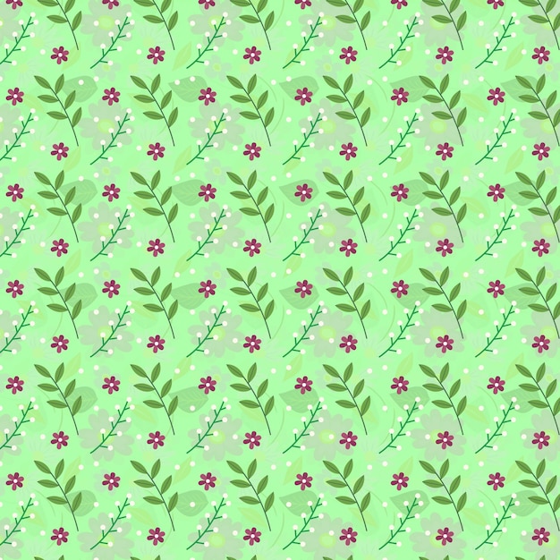 Vector un fondo verde con una planta y flores