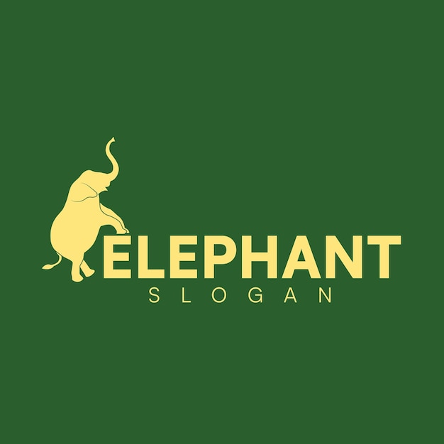 Un fondo verde con una plantilla de logotipo de elefante