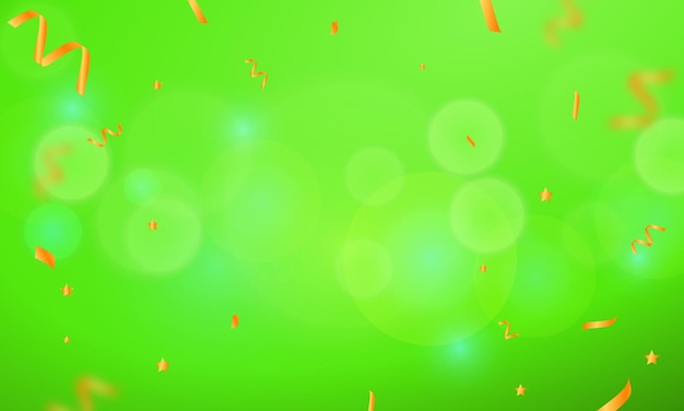 Fondo verde vectorial con confeti dorado
